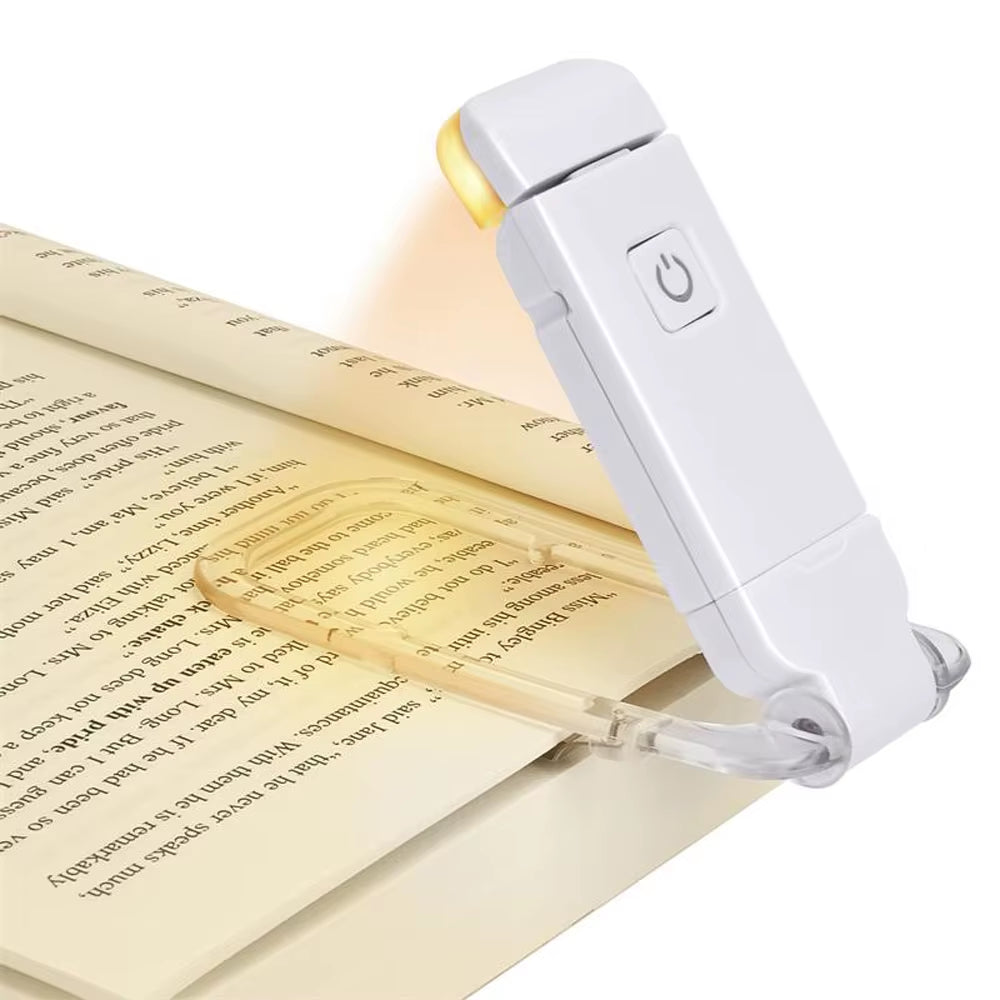 Book Light Brightness Adjustable for Eye-Protection USB Rechargeable LED Clip on Portable Bookmark Light for Reading in Bed Car